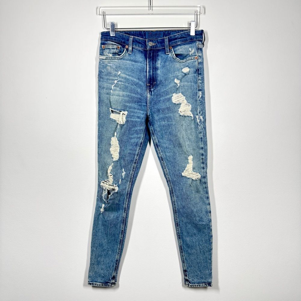Lucky Brand Women’s Size 28 Bridgette Skinny Blue Distressed Denim Jeans